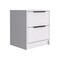 Tuhome Kaia Nightstand, Two Drawers, Metal Handle, White MLB6571 - alternate 6